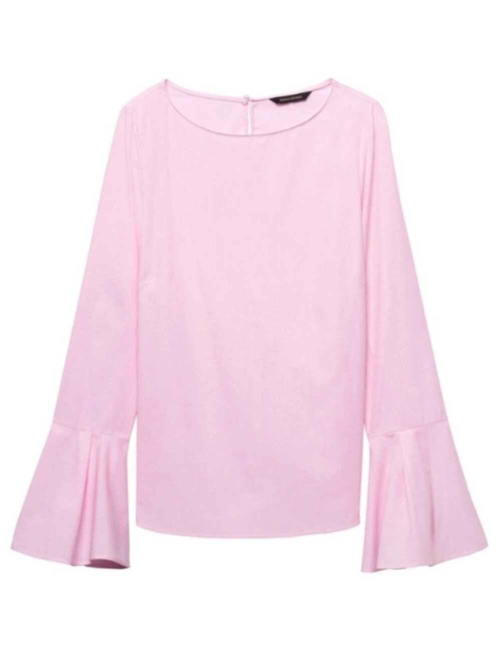 BANANA REPUBLIC Pink White Striped Long Sleeve Bell Sleeve Preppy Cotton Blouse
